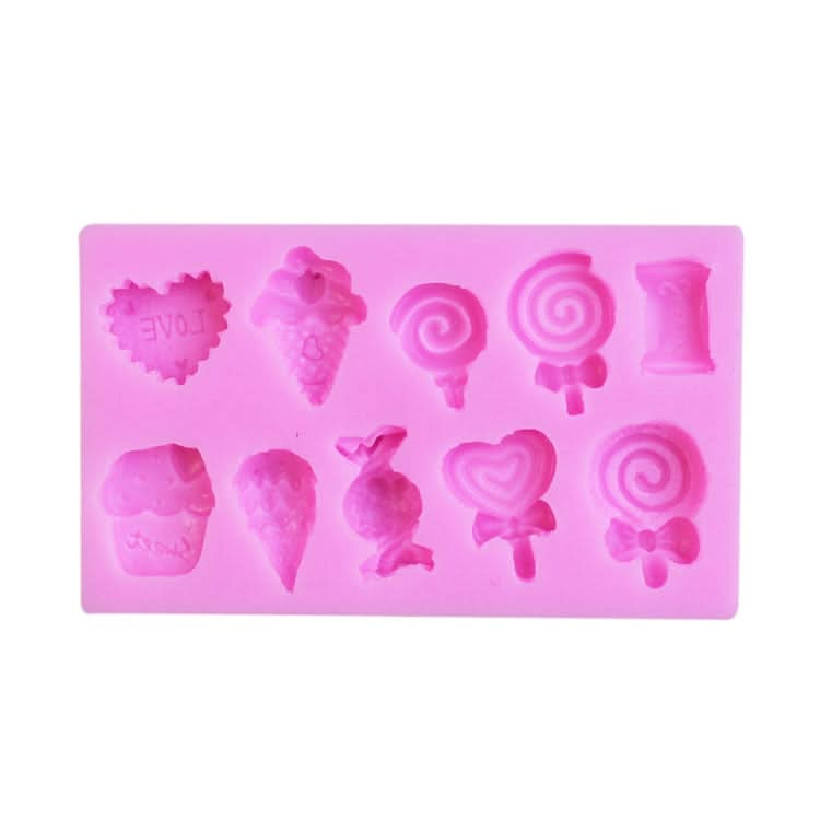 G114 Candy Lollipop Ice Cream Shape Silicone Mold Chocolate Biscuits Cake Decoration - Reluova