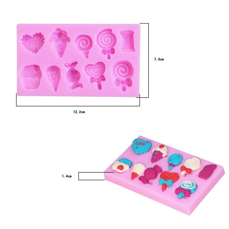 G114 Candy Lollipop Ice Cream Shape Silicone Mold Chocolate Biscuits Cake Decoration - Reluova