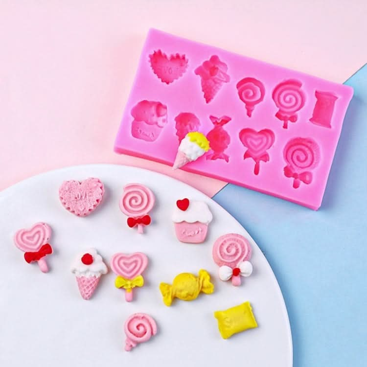 G114 Candy Lollipop Ice Cream Shape Silicone Mold Chocolate Biscuits Cake Decoration - Reluova