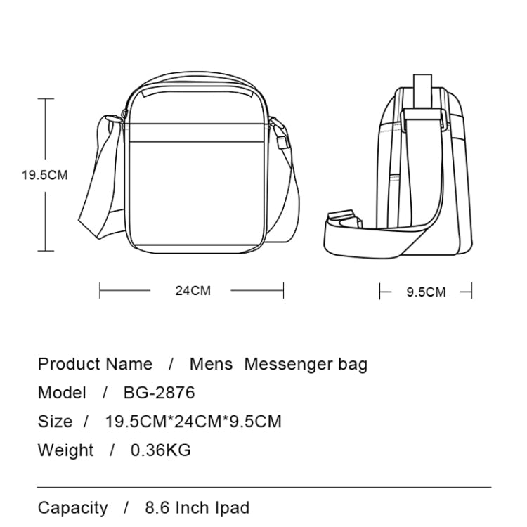 BANGE BG-2876 Men Crossbody Bag Shoulder Bag Casual Business Bags Reluova