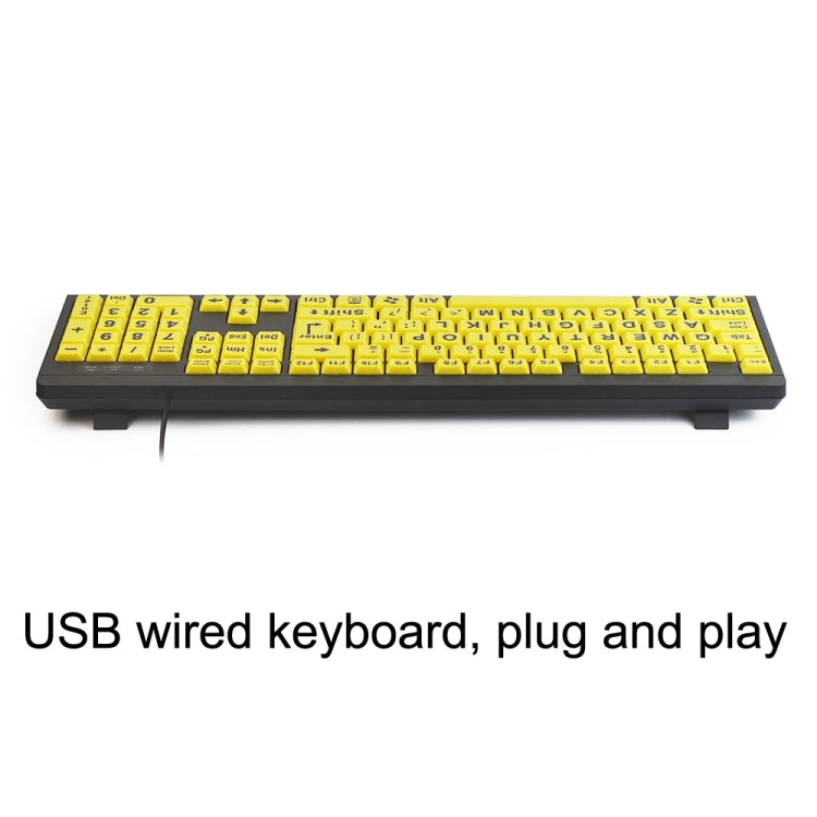 T801 104 Keys Special People Children Old Man Big Letters USB Wired Keyboard, Cable Length: 1.38m My Store