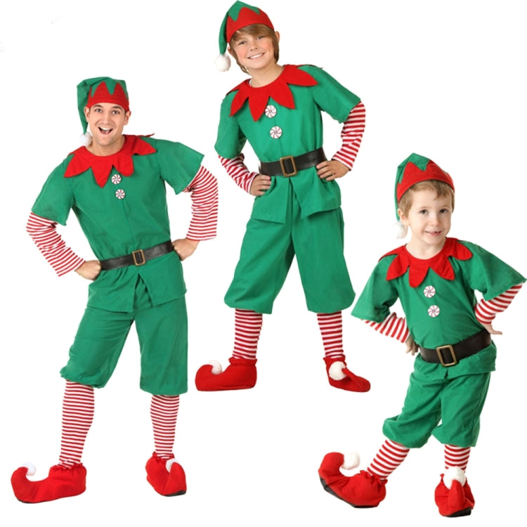 Christmas Green Elf Cosplay Costume Chris Santa Claus Costume Set