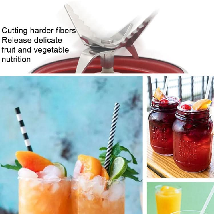 50 PCS CA-M239 Portable Fruit Juicer Blade Semi-Circle Straight 304 Stainless Steel Stirring Knife-Reluova