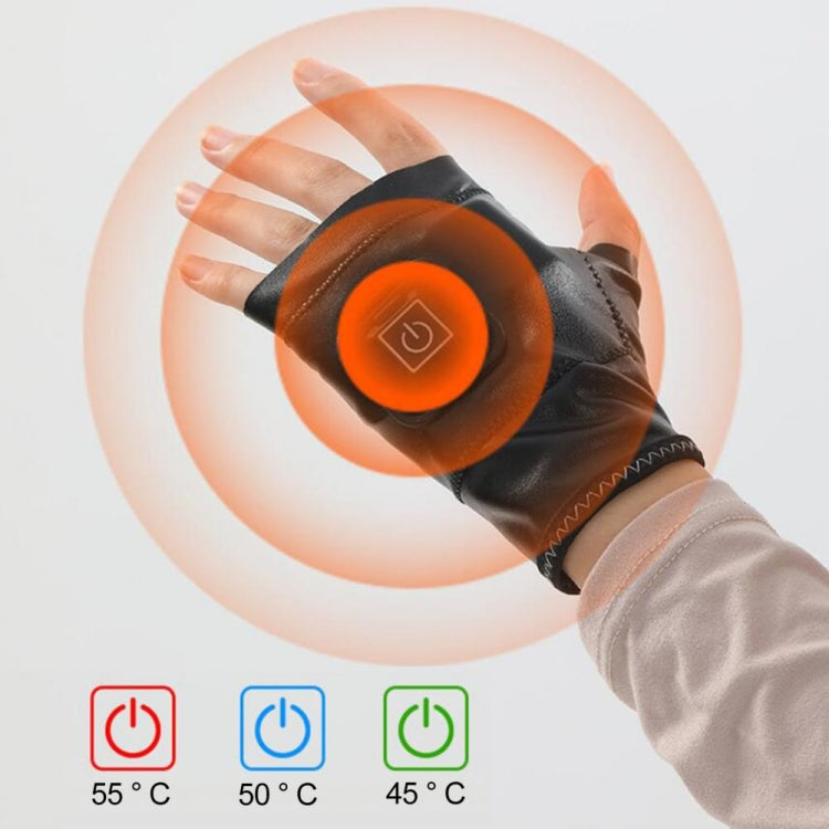 1 Pair Adjustable Temperature Rechargeable Intelligent Electric Heating Gloves Half Finger Gloves