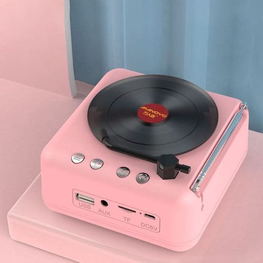 Manovo H3 Macaron Vinyl Record Player Bluetooth Speaker Retro Radio Stereo