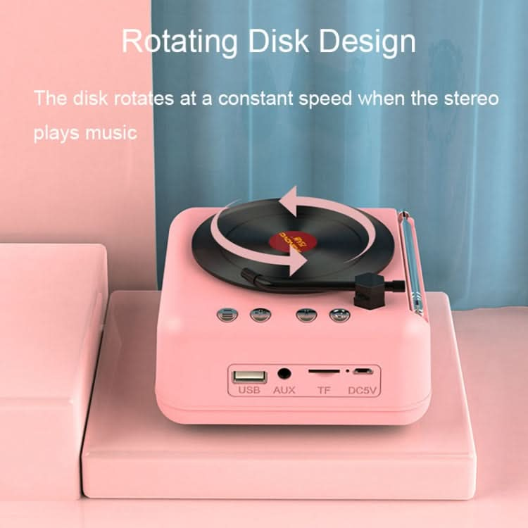 Manovo H3 Macaron Vinyl Record Player Bluetooth Speaker Retro Radio Stereo