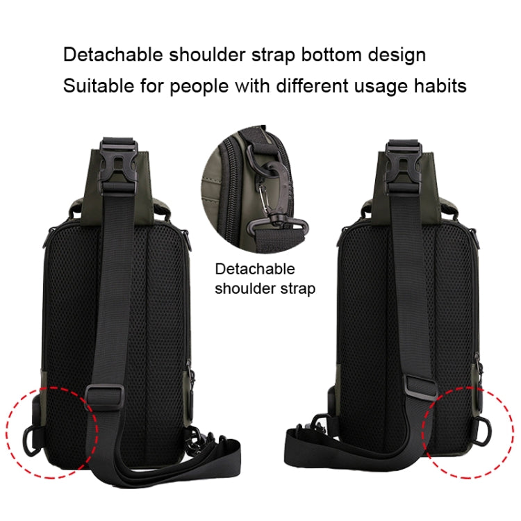 HAOSHUAI 1100-13 Men Multifunctional Chest Bag Casual Shoulder Messenger Bag Reluova