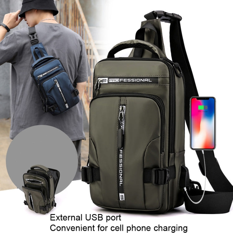 HAOSHUAI 1100-13 Men Multifunctional Chest Bag Casual Shoulder Messenger Bag Reluova