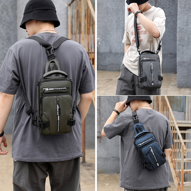 HAOSHUAI 1100-13 Men Multifunctional Chest Bag Casual Shoulder Messenger Bag Reluova