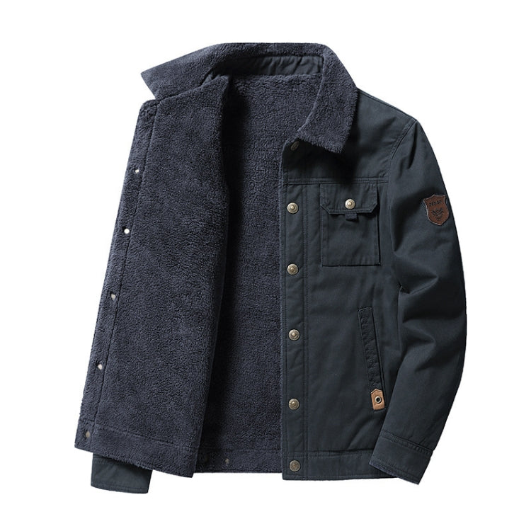 Autumn Winter Washed Cotton Padded Thickened Lapel Men Jacket Reluova