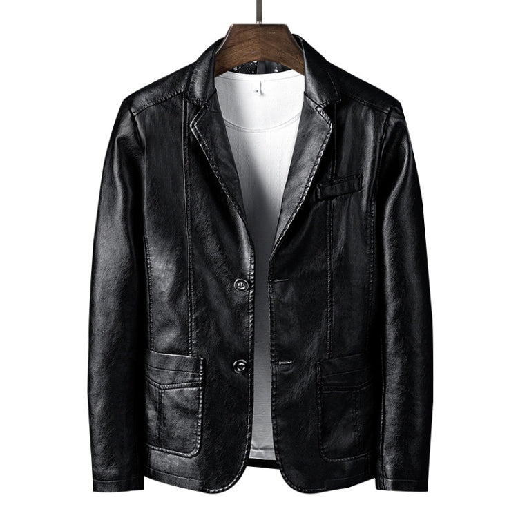 Men Slim Fit Business Casual Motorcycle Leather Jacket, Series 1