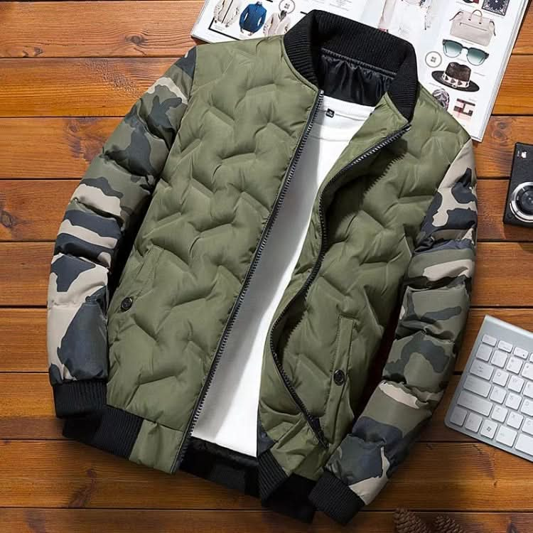 Men Jacket Winter Down Cotton Jacket Camouflage Baseball Jacket Reluova