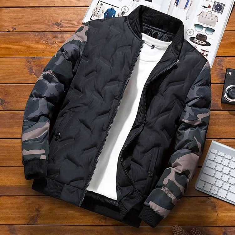 Men Jacket Winter Down Cotton Jacket Camouflage Baseball Jacket Reluova