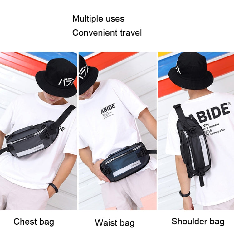 HAOSHUAI Outdoor Running Waist Bag With Reflecting Strip Chest Bag