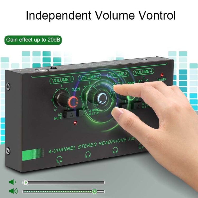 EF-4 RGB Professional 4 Channel Headphone Amplifier Studio Lossless Monitor Splitter Reluova