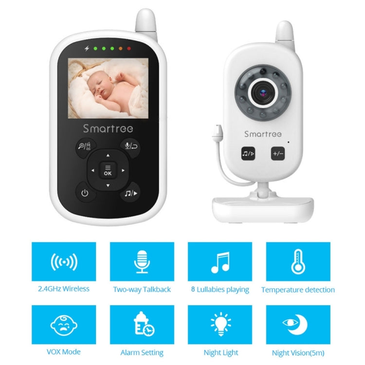 UU24 2.4 Inch Wireless Baby Monitor Camera Temperature Monitor 2 Way Audio VOX Lullaby