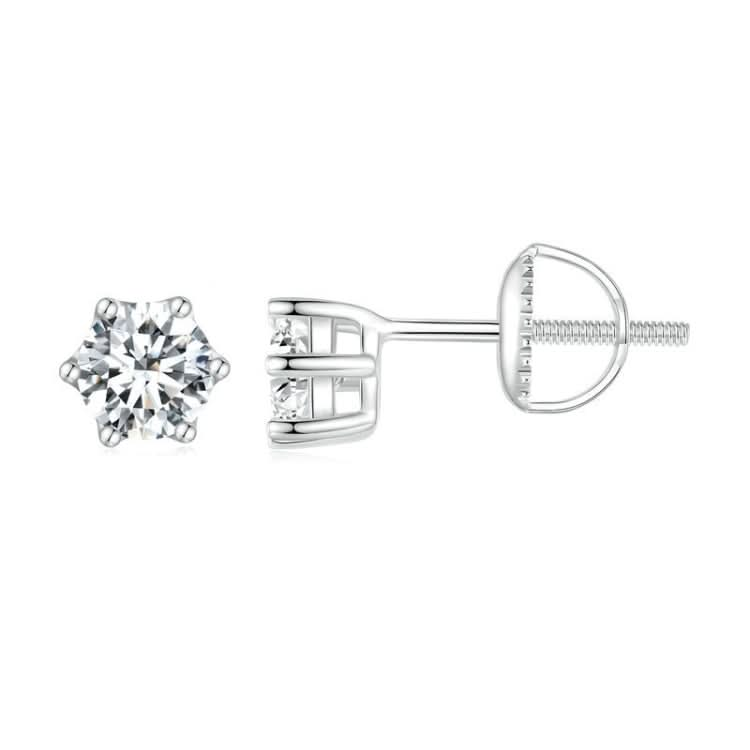 S925 Sterling Silver Moissanite White Gold Plated Simple Elegant Earrings Reluova