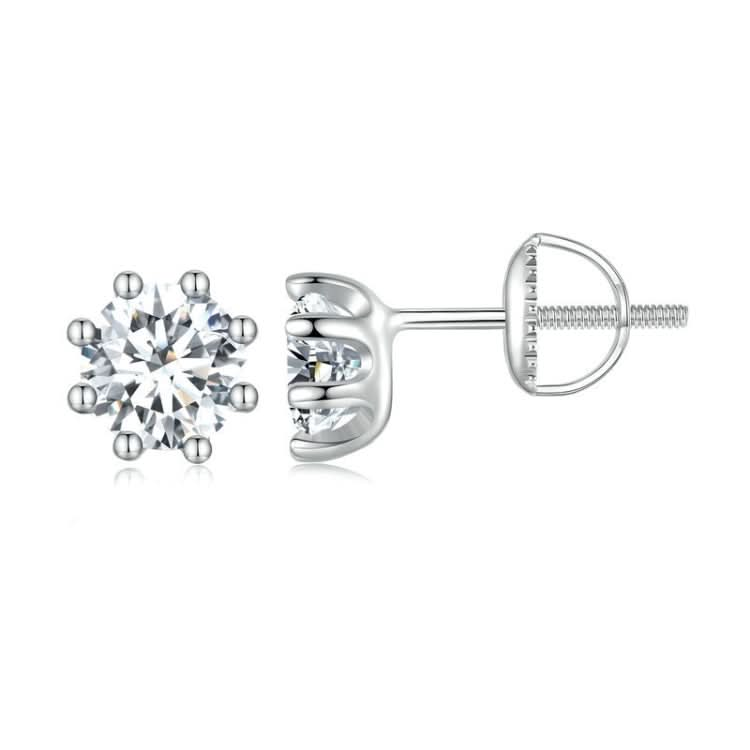 S925 Sterling Silver Moissanite White Gold Plated Simple Elegant Earrings Reluova