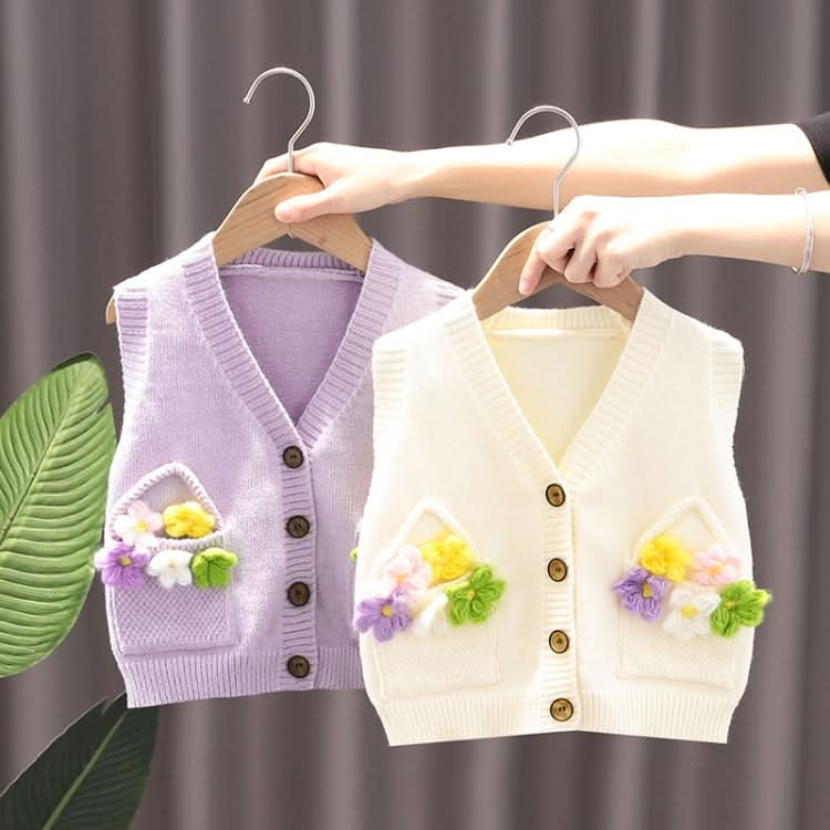 Baby Girl Knitted Vest Flower Sweater Outer Undershirt Reluova