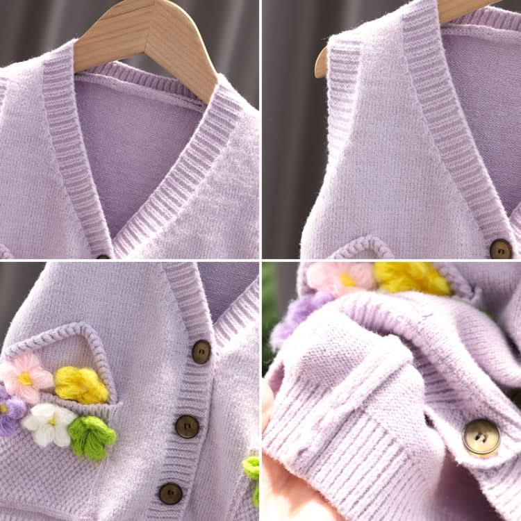 Baby Girl Knitted Vest Flower Sweater Outer Undershirt Reluova