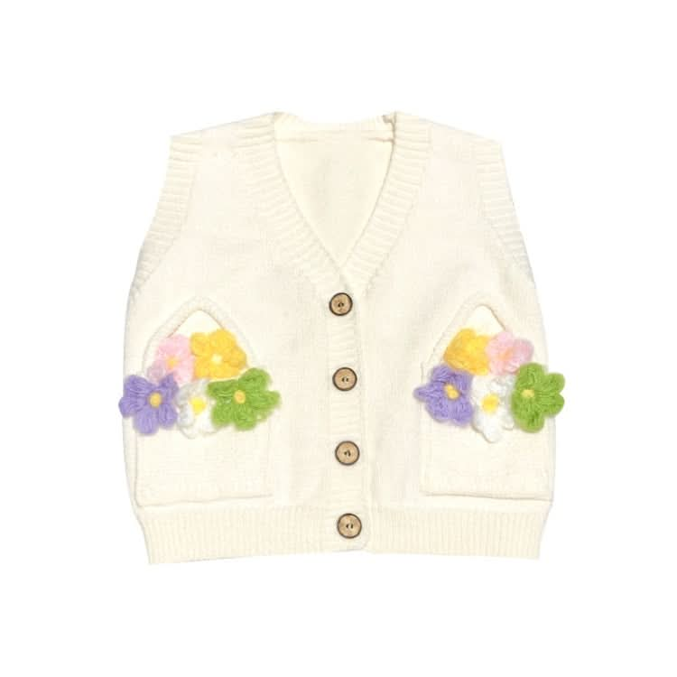 Baby Girl Knitted Vest Flower Sweater Outer Undershirt Reluova