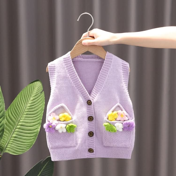 Baby Girl Knitted Vest Flower Sweater Outer Undershirt Reluova