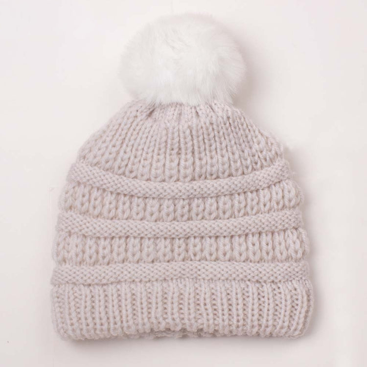 X-22044 Baby Knitted Cap Children Autumn and Winter Fur Ball Warming Cap My Store