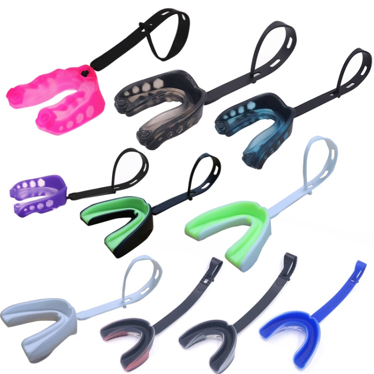 Mouthguard Braces Boxing Taekwondo Combat Protective Gear With Lanyard, Style: Transparent