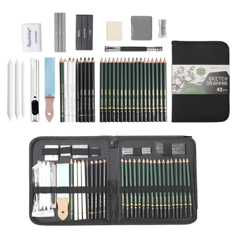 42 In 1 Drawing Painting Sketch Kit with Pencil Erasers Sharpener