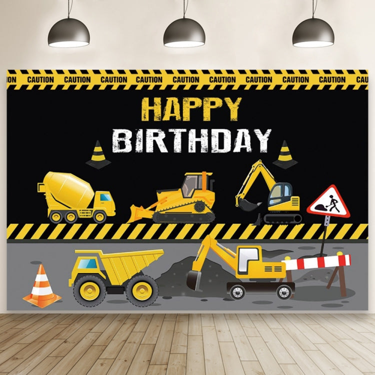 1.5m x 1m  Construction Vehicle Series Happy Birthday Photography Background Cloth