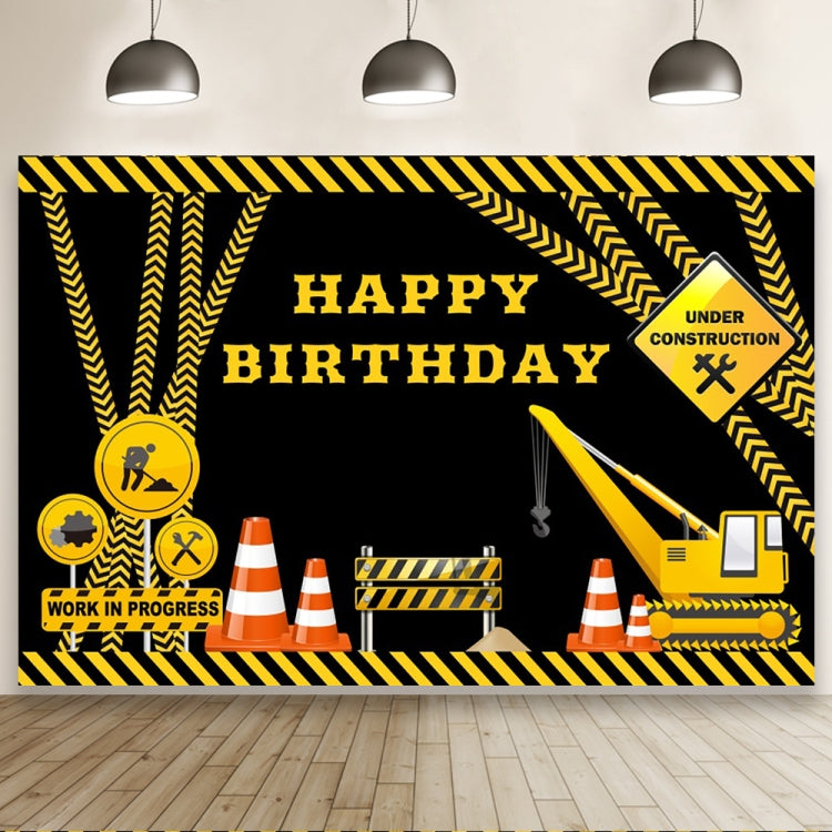 1.5m x 1m  Construction Vehicle Series Happy Birthday Photography Background Cloth