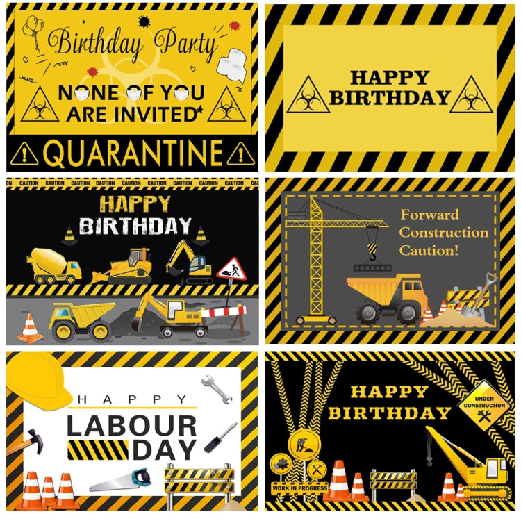 1.5m x 1m  Construction Vehicle Series Happy Birthday Photography Background Cloth