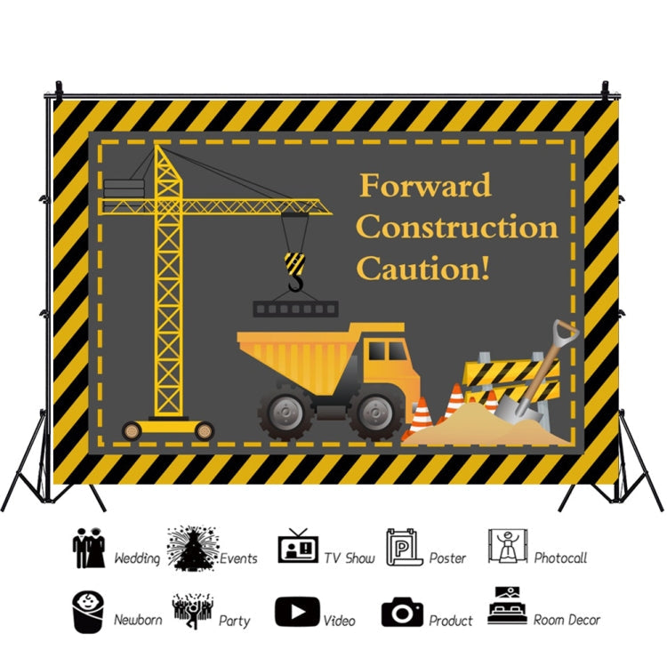 1.5m x 1m  Construction Vehicle Series Happy Birthday Photography Background Cloth