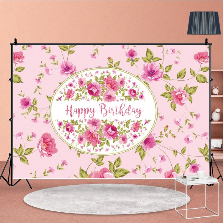 1.5m x 1m Flower Series Happy Birthday Party Photography Background Cloth