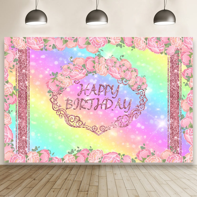 1.5m x 1m Flower Series Happy Birthday Party Photography Background Cloth