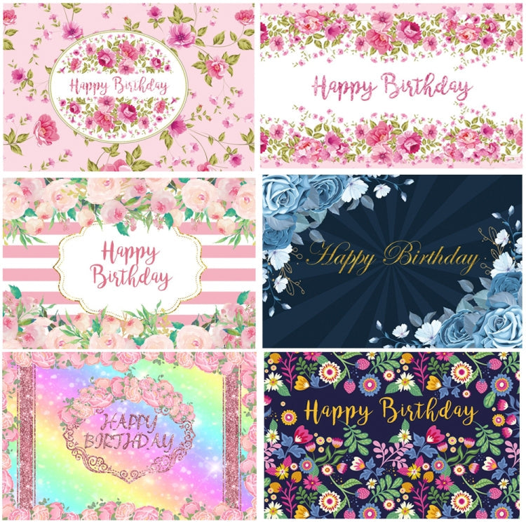 1.5m x 1m Flower Series Happy Birthday Party Photography Background Cloth