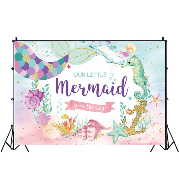 120 x 80cm Mermaid Happy Birthday Photography Background Cloth