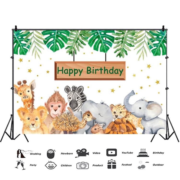 1.5m x 1m Animal Forest Cartoon Birthday Party Banquet Decoration Photo Background Cloth