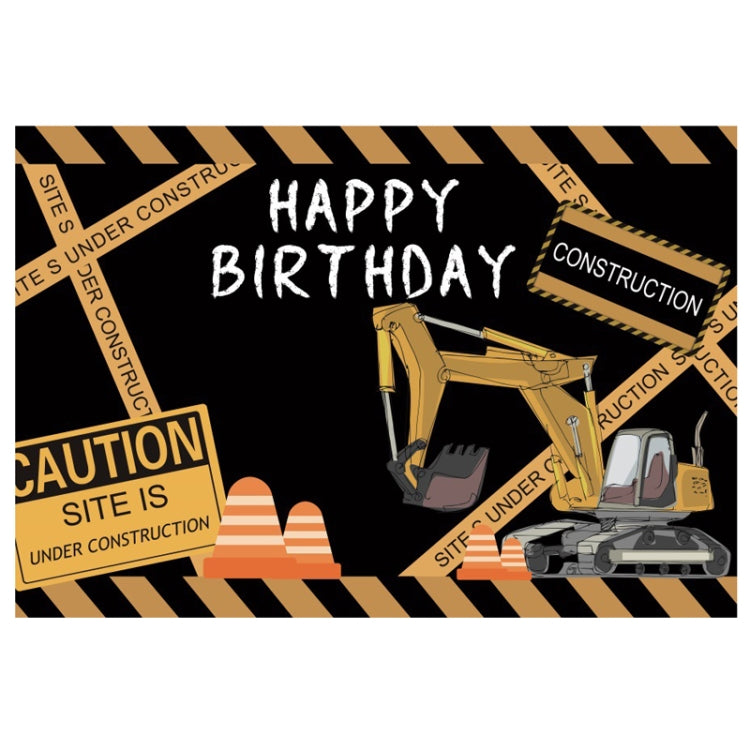 1.2m x 0.8m Construction Vehicle Series Happy Birthday Photography Background Cloth