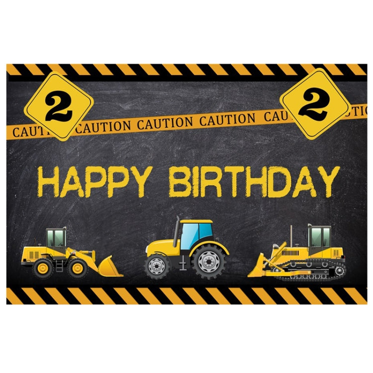 1.2m x 0.8m Construction Vehicle Series Happy Birthday Photography Background Cloth