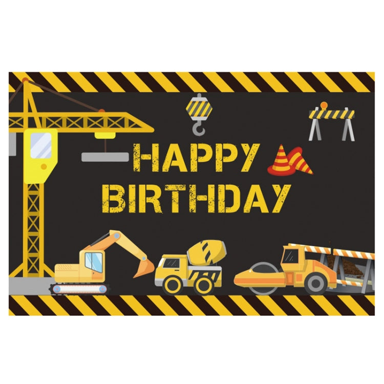 1.2m x 0.8m Construction Vehicle Series Happy Birthday Photography Background Cloth