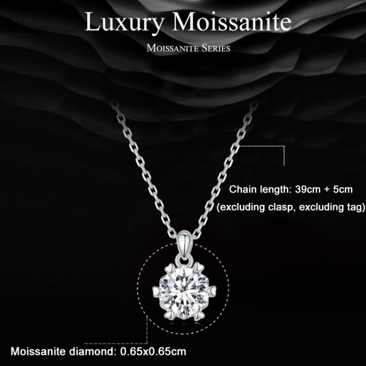 Sterling Silver S925 Hexagonal Moissanite Pendant White Gold Plated Necklace