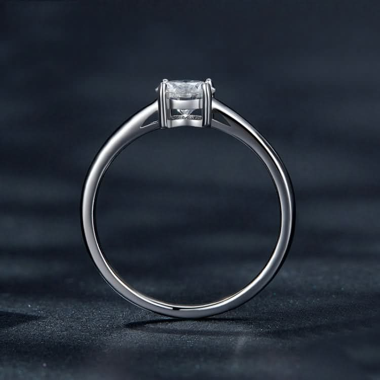 Sterling Silver S925 Four Claw Moissanite Ring White Gold Plated Jewellery Reluova