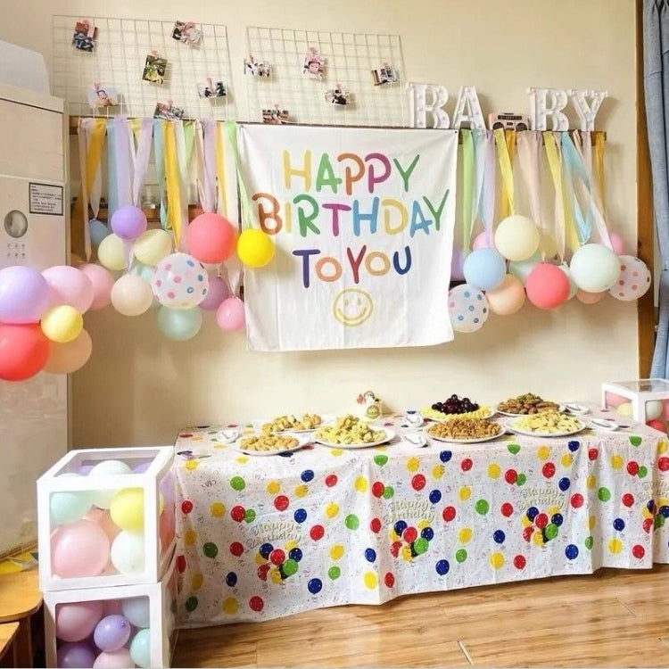 2pcs Birthday Party Disposable Tablecloth Decorations Photo Props 137 x 274cm