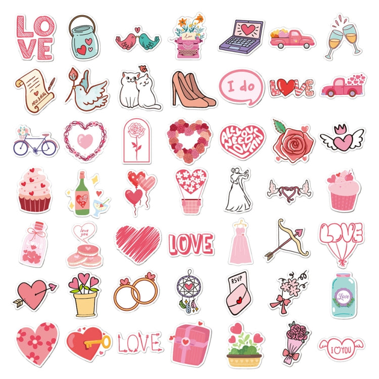 100pcs / Set Valentine Day Gifts Decorative Stickers Cartoon Waterproof Water Cup Sticker, Spec: N15