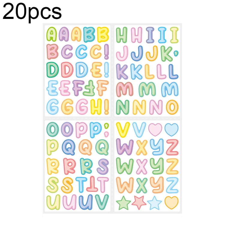 20 PCS ZPKTZM Children Cartoon Colorful Letters Stickers DIY Lunch Box Mark Waterproof Sticker-Reluova