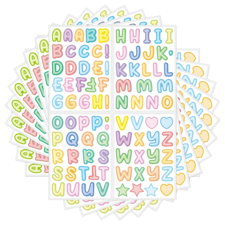 20 PCS ZPKTZM Children Cartoon Colorful Letters Stickers DIY Lunch Box Mark Waterproof Sticker