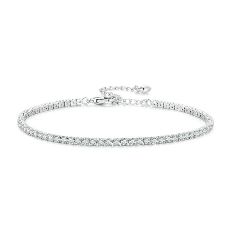 S925 Sterling Silver White Gold Plated Pop Zirconia Bracelet Reluova