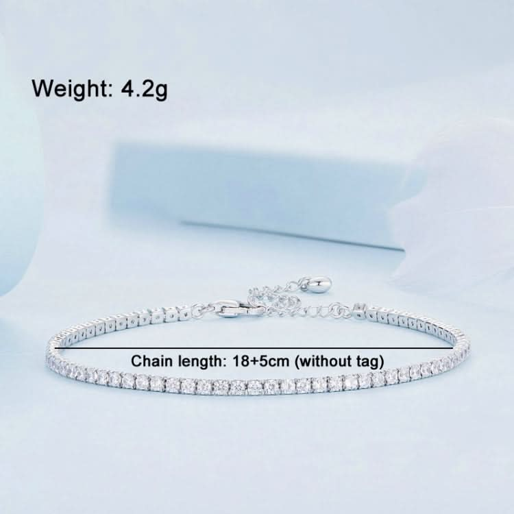 S925 Sterling Silver White Gold Plated Pop Zirconia Bracelet Reluova