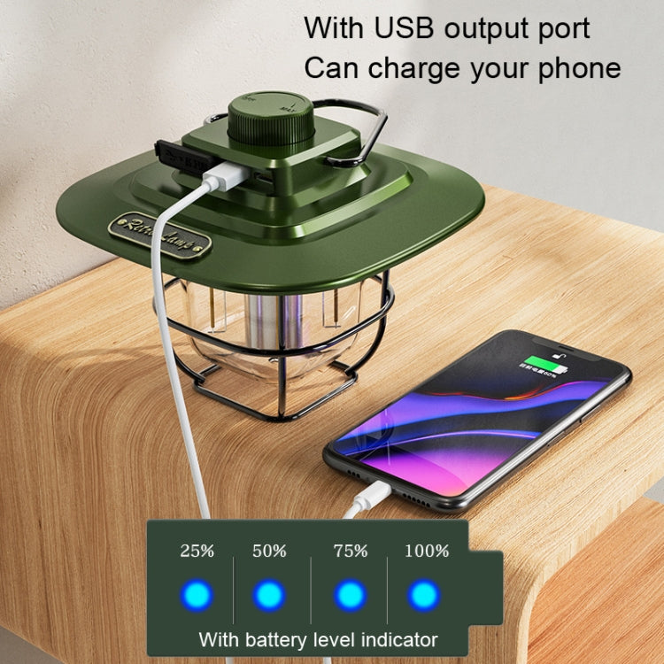 LY02 LED Retro Lantern Hand Tent Lamp USB Charging Camping Light My Store